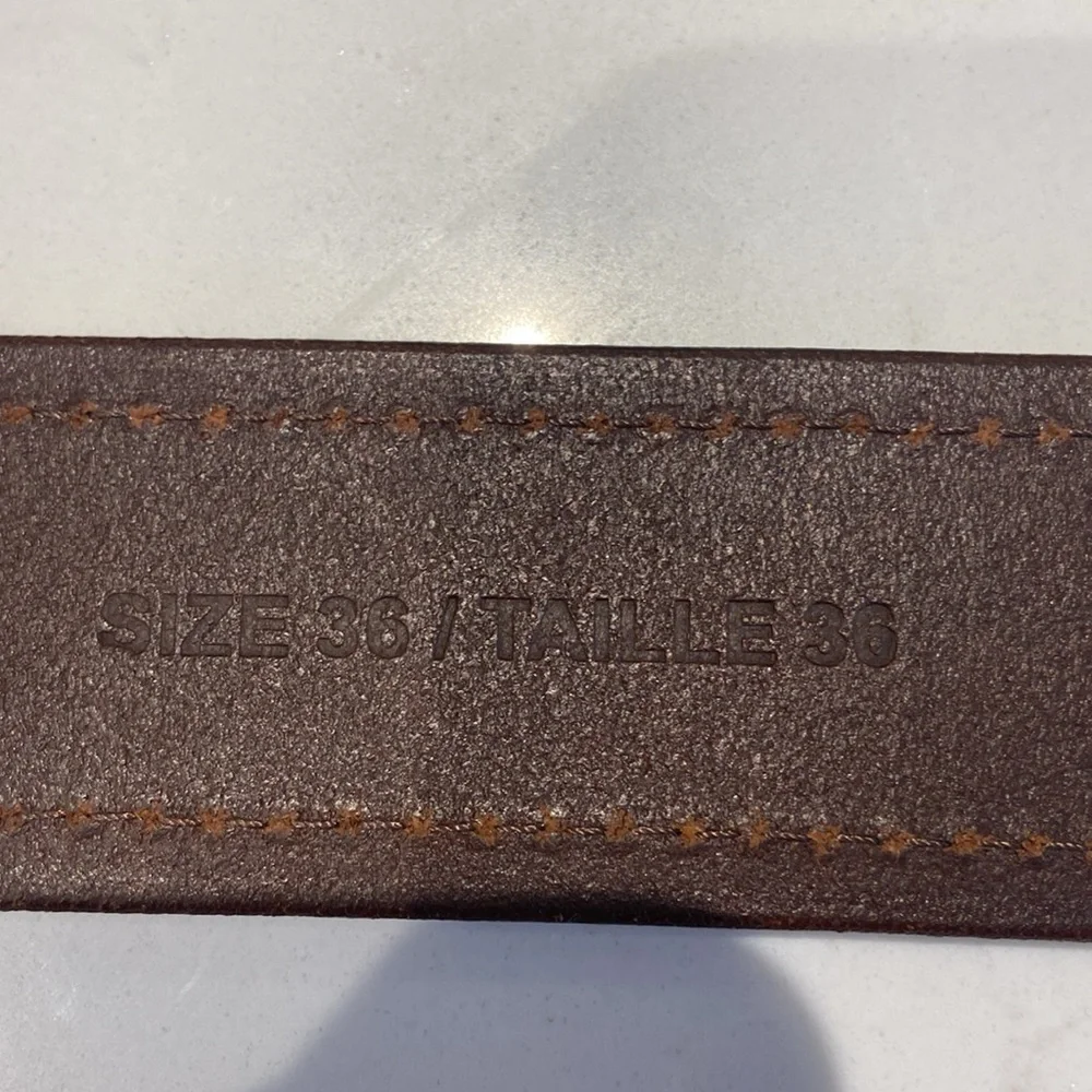 Men's Brown Leather Belt. Size 36